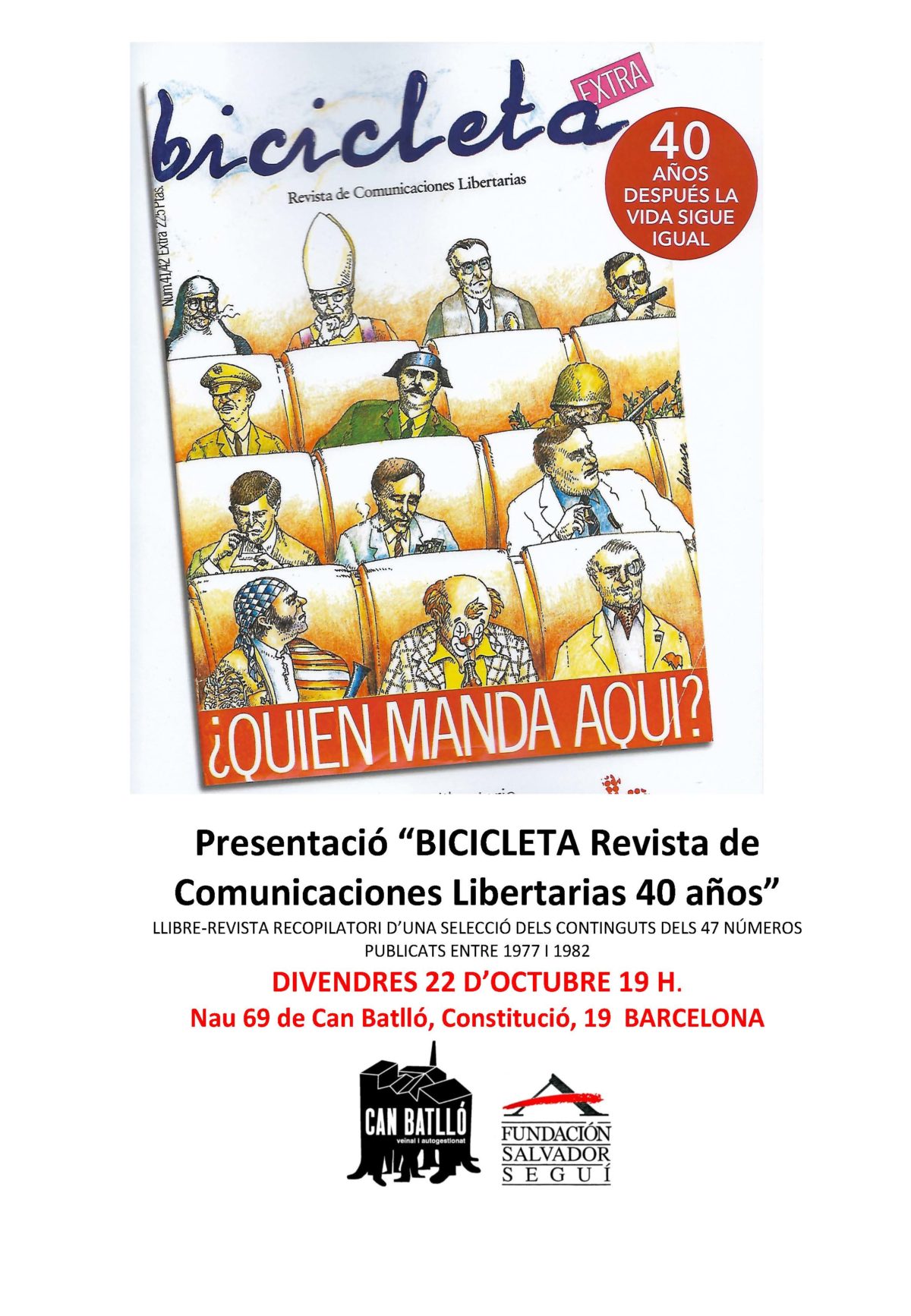 Presentació “BICICLETA Revista de Comunicaciones Libertarias 40 años”