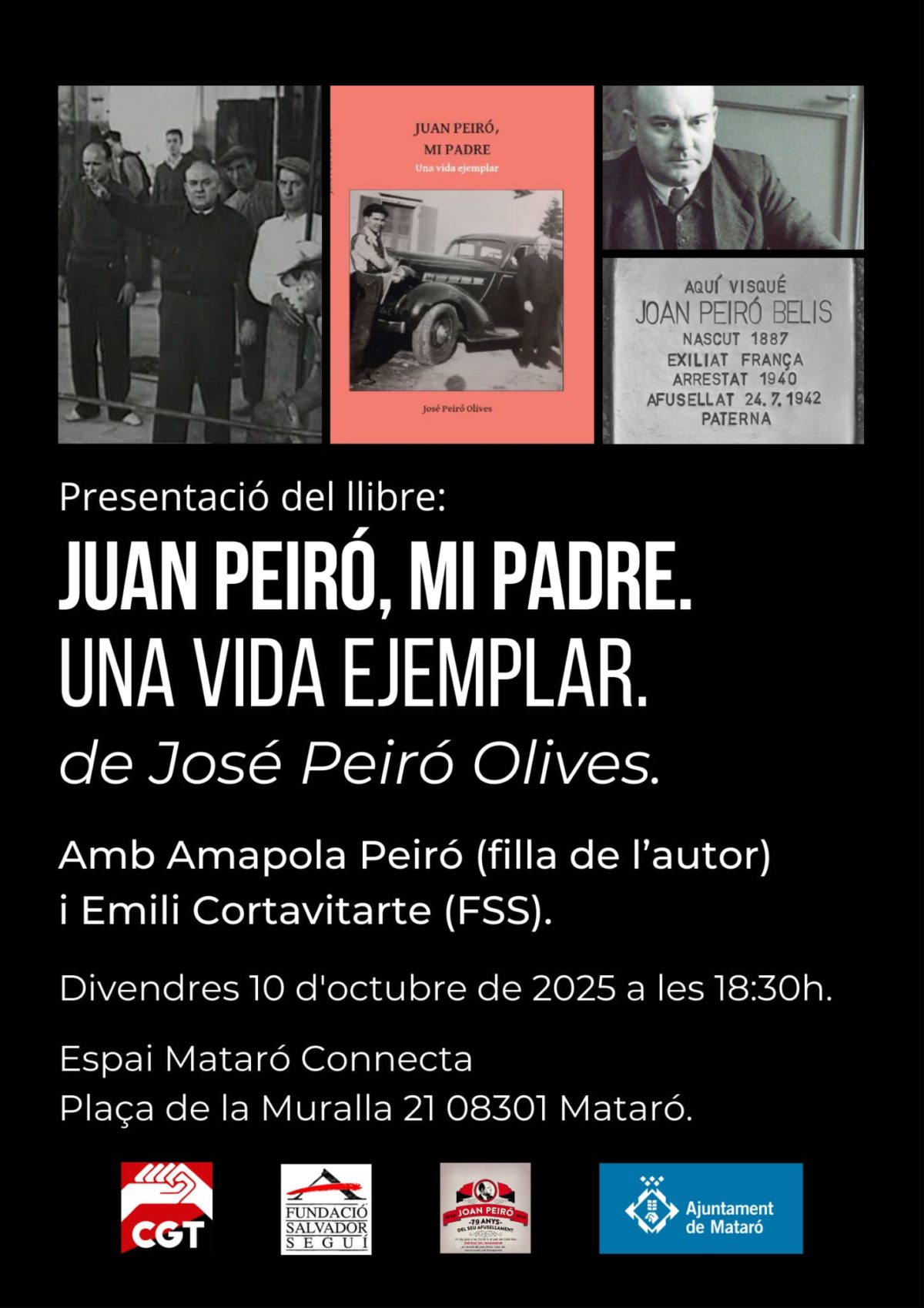 Presentació, a Mataró, el llibre «Joan Peiró, mi padre»